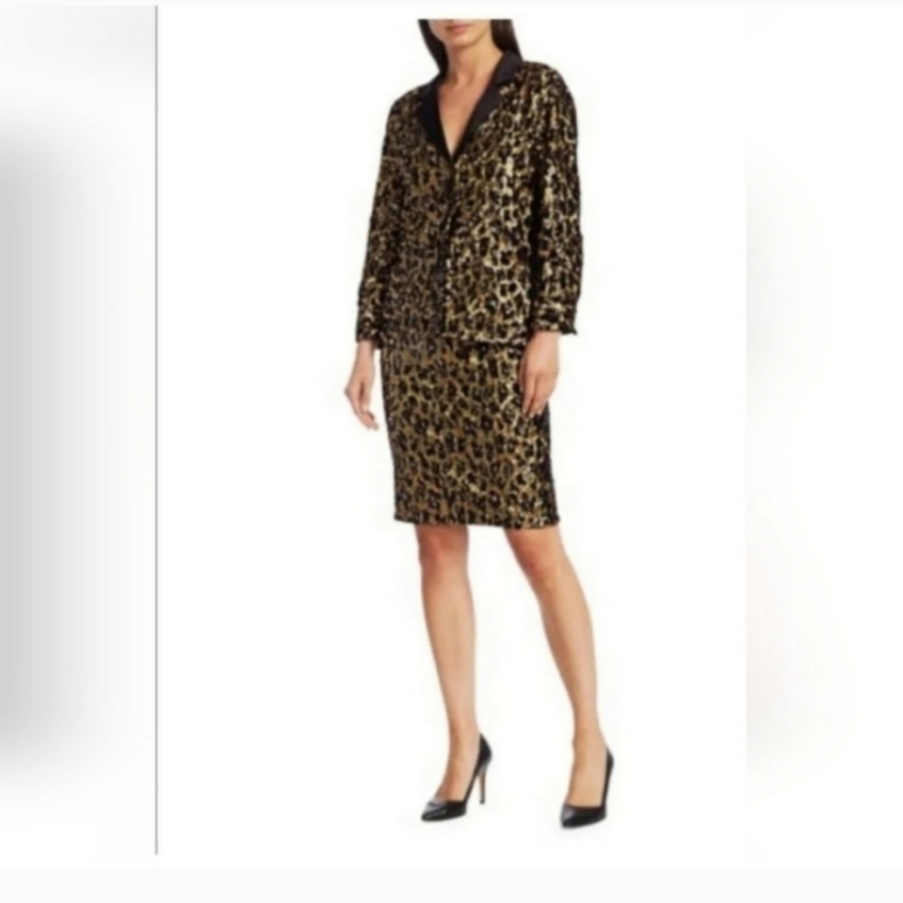 Alice + Olivia Kier Sequin Leopard Jacket Blazer Size XS - Picture 5 of 13